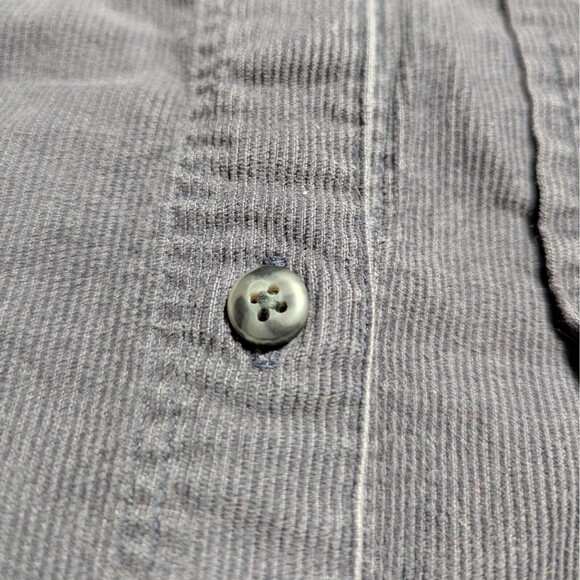 Abercrombie & Fitch Corduroy Button up Shirt Womens Small Gray Stretch Casual - Picture 4 of 9
